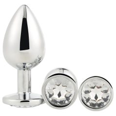   Gleaming Love - plug anal de metal - set 3 piezas - color plateado