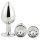 Gleaming Love - plug anal de metal - set 3 piezas - color plateado