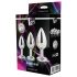 Gleaming Love - plug anal de metal - set 3 piezas - color plateado