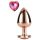 Gleaming Love - plug anal de aluminio con piedra corazón - color oro rosa