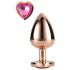 Gleaming Love - plug anal de aluminio con piedra corazón - color oro rosa