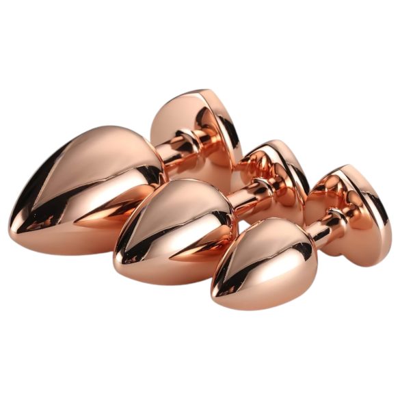 Amor Brillante - Set de plugs anales con corazones - rosegold (3 pzs)