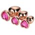 Amor Brillante - Set de plugs anales con corazones - rosegold (3 pzs)