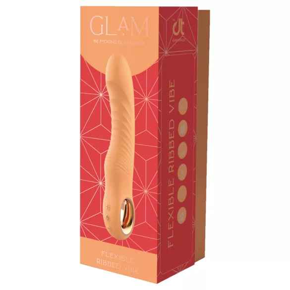 Glam - vibrador flexible acanalado (color melocotón)