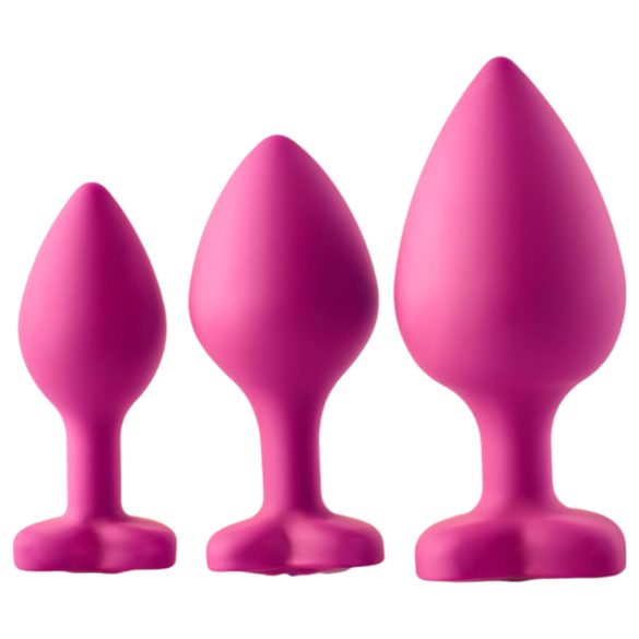Kit de entrenamiento anal Flirts - set de plugs anales (3 uds) - rosa