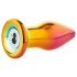 Glamour Glass - Vibrador anal cónico de vidrio con radio (colorido)