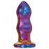 Glamour Glass - vibrador anal de cristal con control remoto - ondulado (colorido)