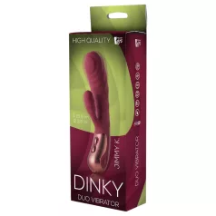   Dinky Jimmy K. Duo - Vibrador recargable con estimulador de clítoris - rojo