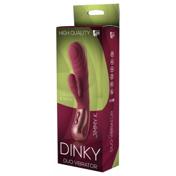 Dinky Jimmy K. Duo - Vibrador recargable con estimulador de clítoris - rojo