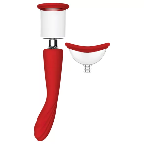 Red Revolution Georgia - Vibrador punto G y bomba vaginal - silicona roja