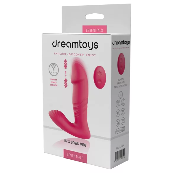Dreamtoys - vibrador empujador portátil con mando a distancia (rosa)