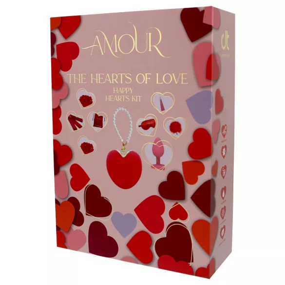 Dreamtoys Amour - set de regalo de vibrador en forma de corazón (rojo)