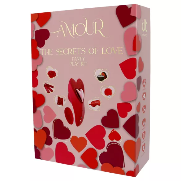 Dreamtoys Amour - juego de vibrador de bragas/ropa interior portátil (rojo)