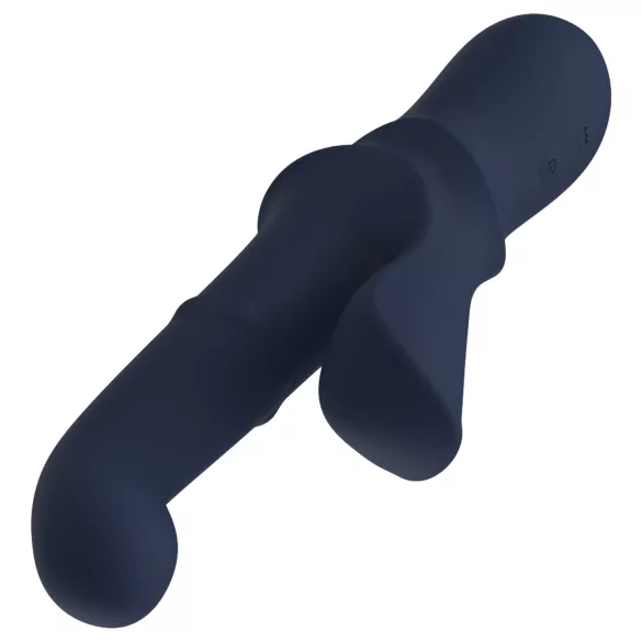 Diosa Iris - vibrador con brazo para el clítoris con perlas (azul)