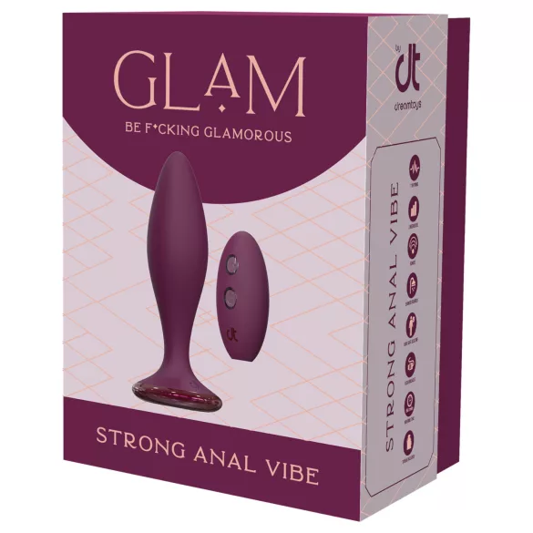 Glam - vibrador anal con control remoto (lila)