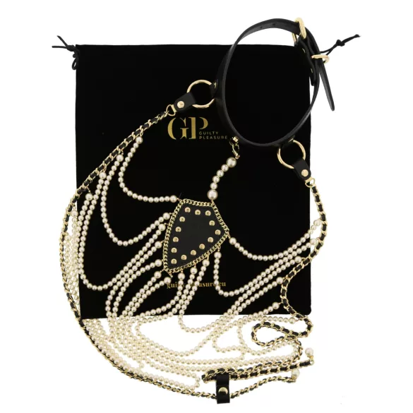 Guilty Pleasure Allure - set de collar y cadena corporal (negro)