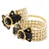 Allure - esposas para tobillo con perlas - negro