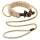 Allure - collar con correa y perlas - negro