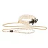 Allure - collar con correa y perlas - negro