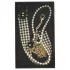 Allure - collar con correa y perlas - negro