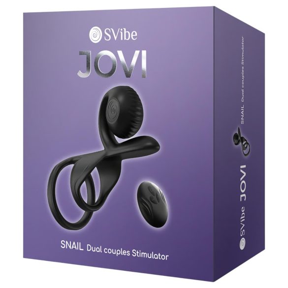 Snail Vibe Jovi - anillo para pene y vibrador para parejas - silicona negra