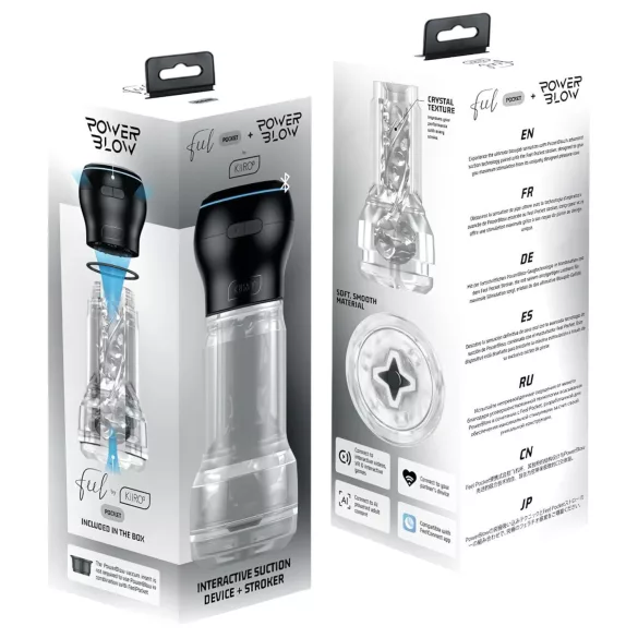 Kiiroo Feel Pocket & PowerBlow - masturbador interactivo (transparente)
