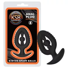 Kiotos - plug anal de silicona con dilatador talla S (negro)