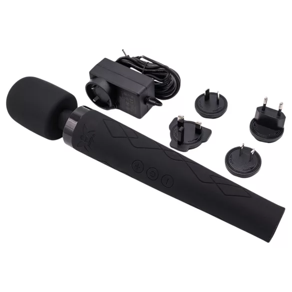 Pixey Deluxe Black Velvet - vibrador tipo varita Talla L (negro)