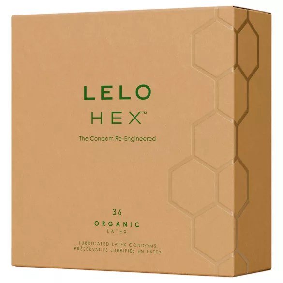 LELO Hex Organic - preservativo potente - látex natural - 36 unidades