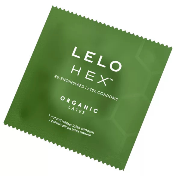 LELO Hex Organic - preservativo fino y resistente - látex natural - 3 unidades