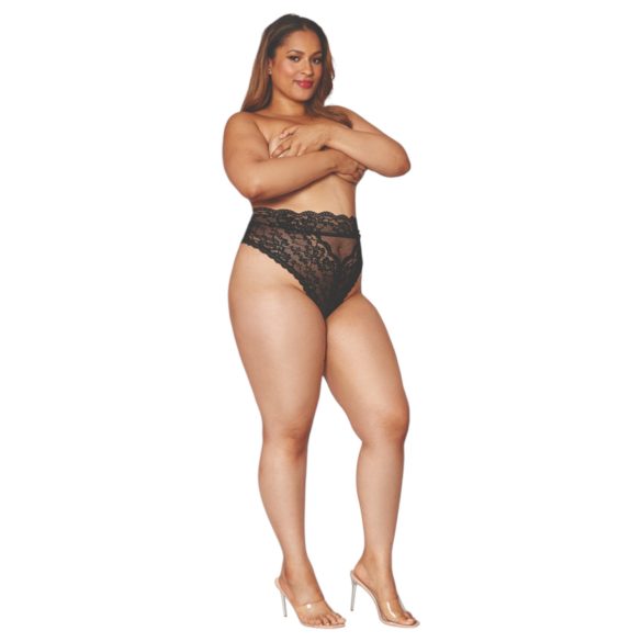 Dreamgirls - braguita de encaje de tiro alto (negro)