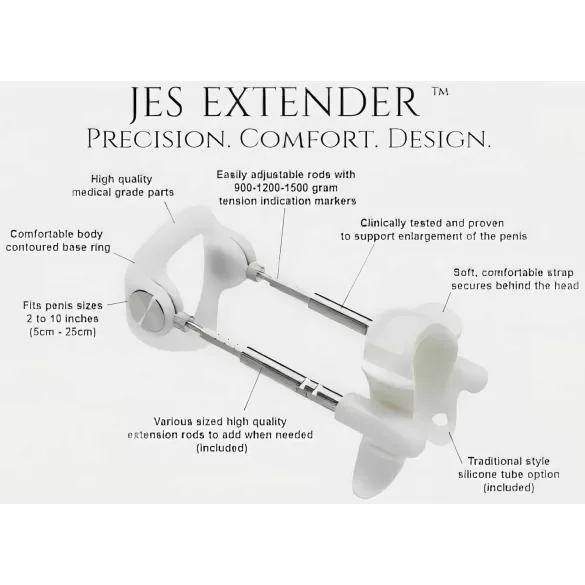 Jes-Extender - alargador de pene original - dispositivo estándar hasta 24 cm
