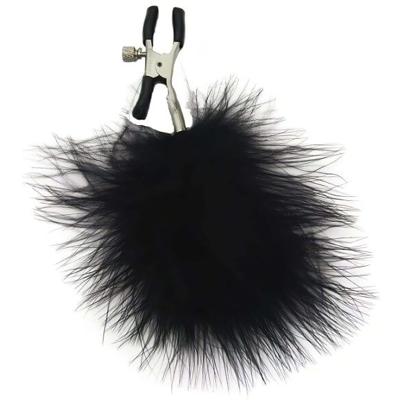 S&M - pinzas con plumas negras