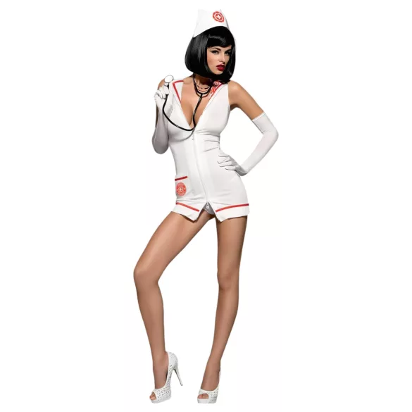 Obsessive - disfraz de enfermera - set completo - blanco (S/M)