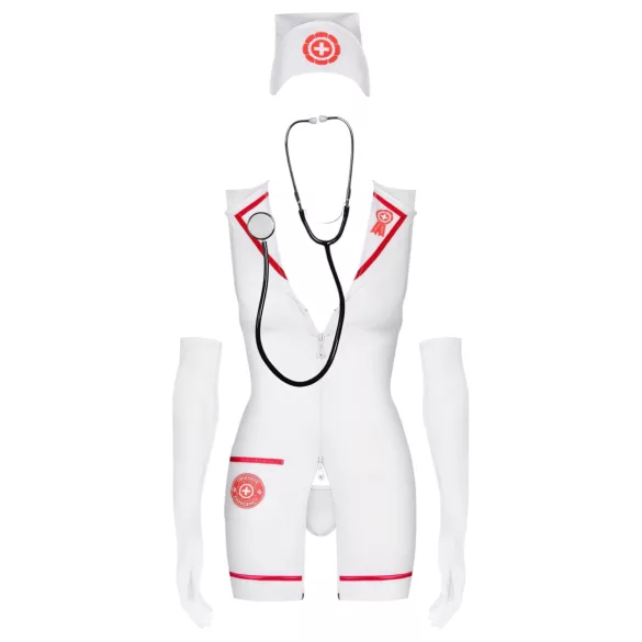 Obsessive - disfraz de enfermera - set completo - blanco (S/M)