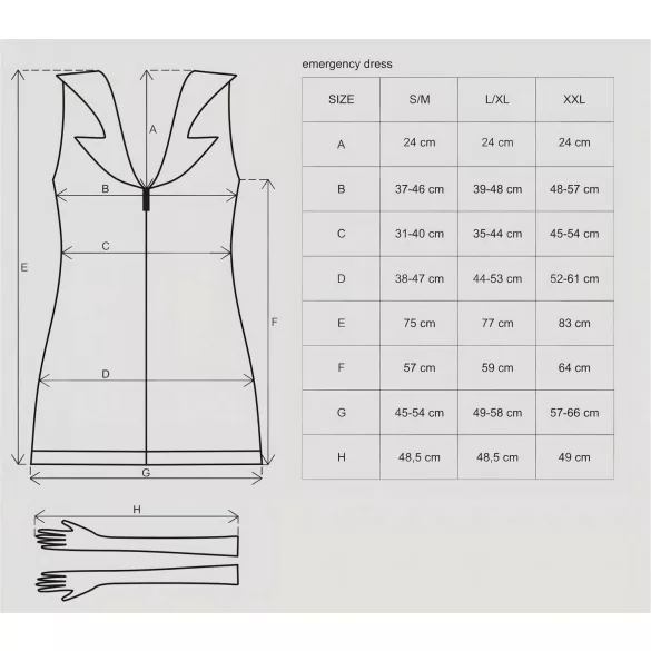 Obsessive - disfraz de enfermera - set completo - blanco (S/M)