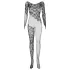 Obsessive - body de red manga larga con rosas - negro (S-L)