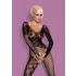 Obsessive - body de red manga larga con rosas - negro (S-L)