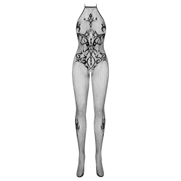 Obsessive - body de red con tiras al cuello y estampado - negro (S-L)