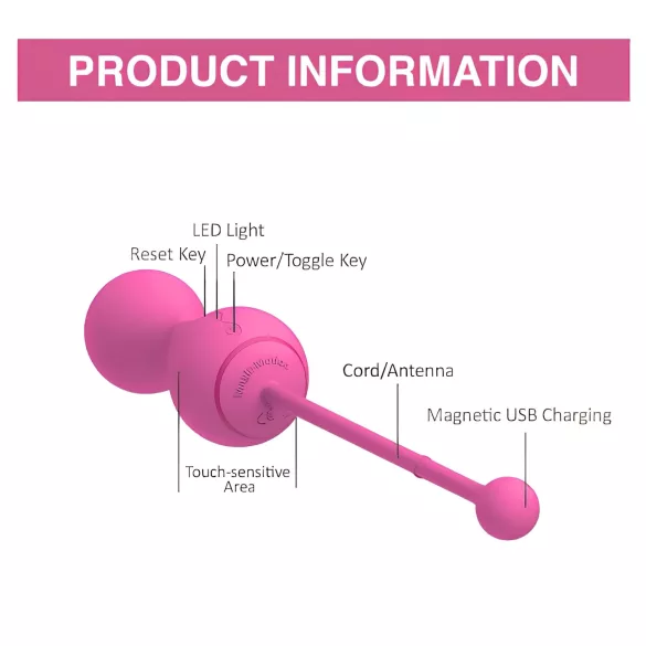Magic Motion Kegel Master - Dúo de bolas geisha inteligentes (rosa)