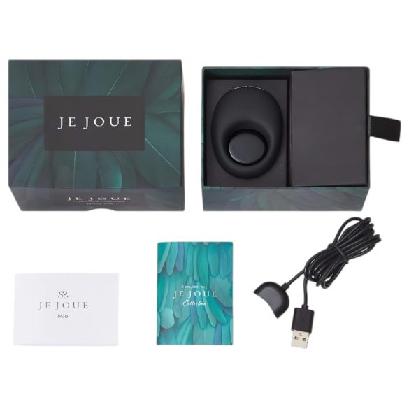 Je Joue Mio - anillo vibrador para pene recargable e impermeable - negro