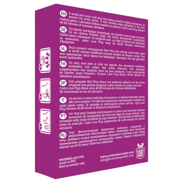 Love Plug - mini plug anal vibrador - silicona negra