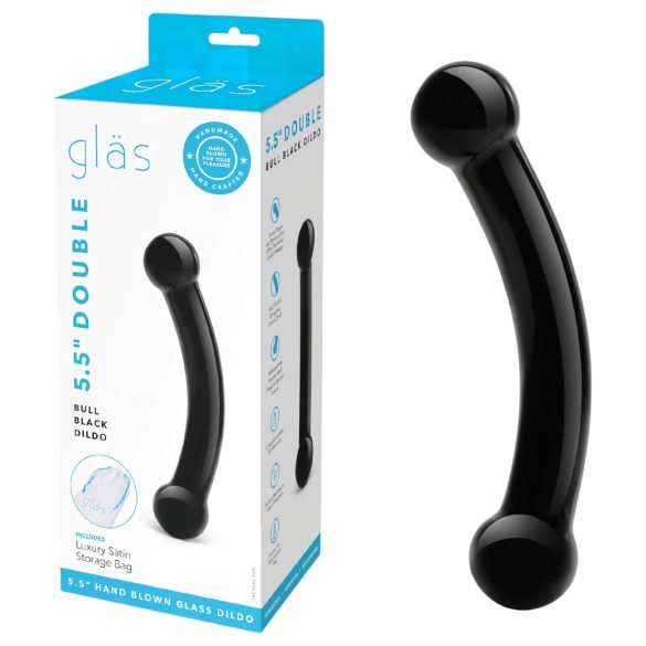 GLAS - Doble consolador de vidrio (negro)