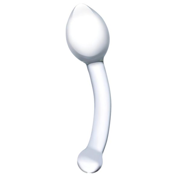 GLAS - Doble dildo de vidrio transparente para uso anal
