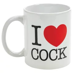 I Love Cock - taza, regalo erótico (blanca)