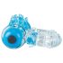 Screaming Color Pop - anillo vibrador para pene - silicona transparente azul