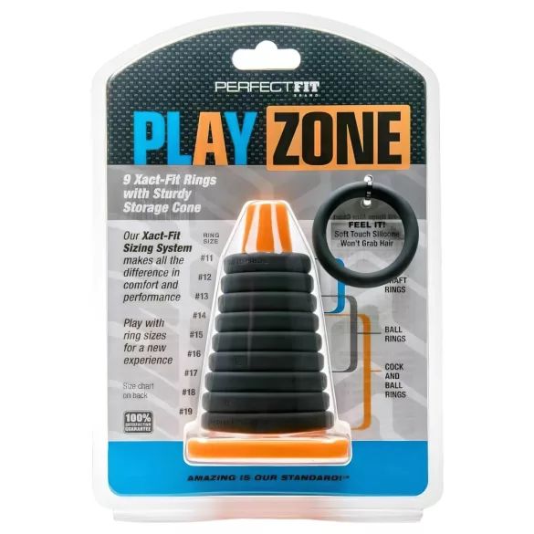 Perfect Fit - Play Zone - juego de anillos para el glande y pene (9 piezas)