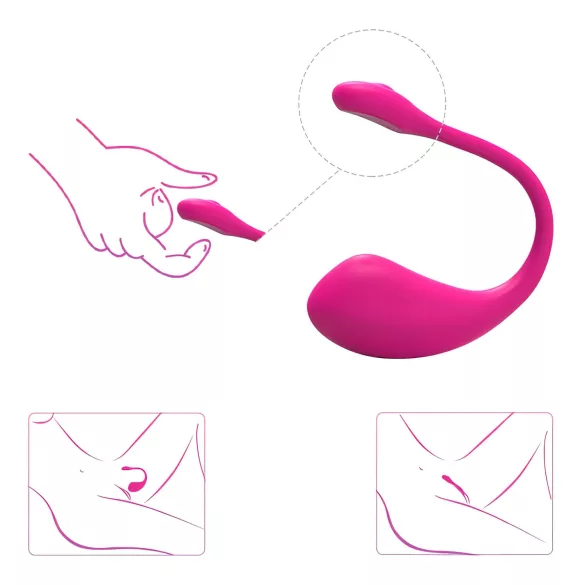 Lovense Lush 2 - huevo vibrador portátil controlado por app (rosa)
