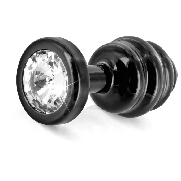 DIOGOL Anni - Plug anal con textura - negro (3 cm)
