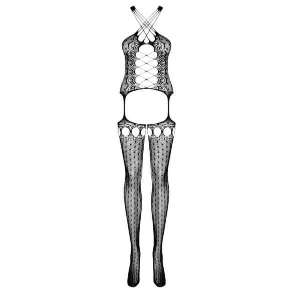 Obsessive - conjunto de encaje con tirantes y cordones - negro (S-L)